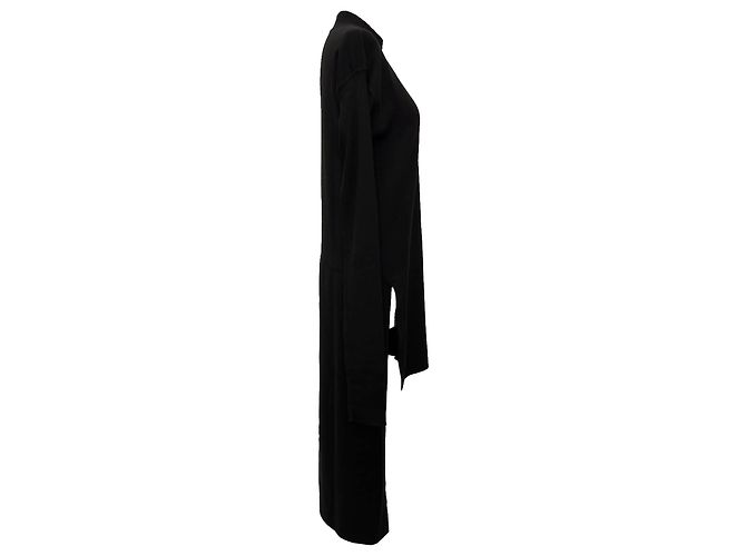 Abito midi con schiena lunga in lana nera Rick Owens Nero - vista 2