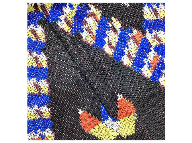 Mini abito Balmain con motivo tribale e lacci in viscosa multicolore - vista 5