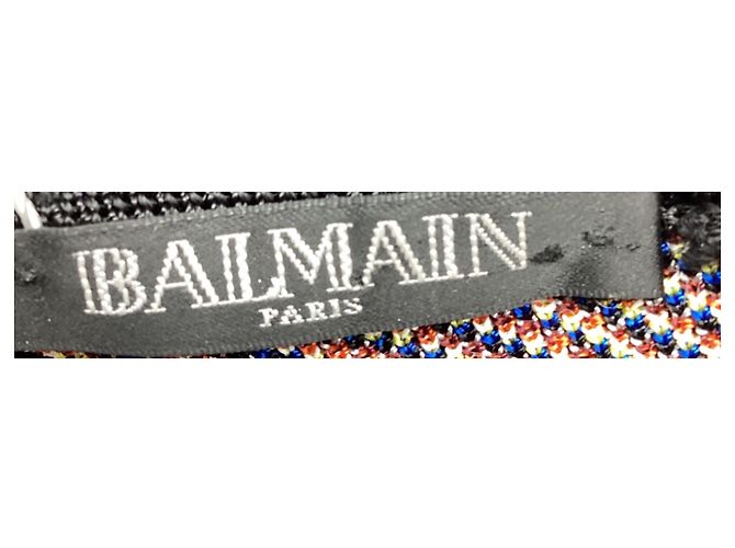 Mini abito Balmain con motivo tribale e lacci in viscosa multicolore - vista 6