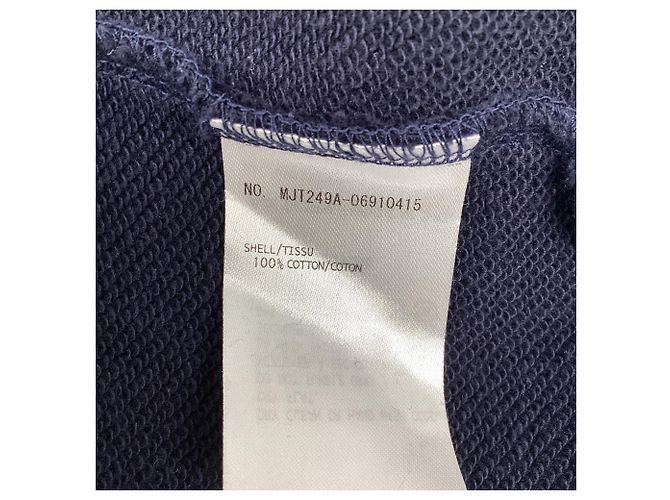 Felpa con zip 4-Bar in cotone blu navy Thom Browne - vista 5