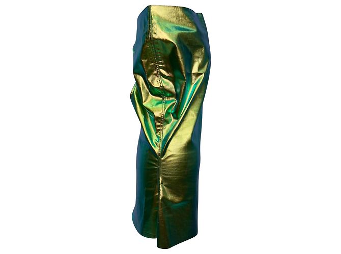 Top asimétrico Athena iridiscente en algodón verde de Rick Owens - vista 2