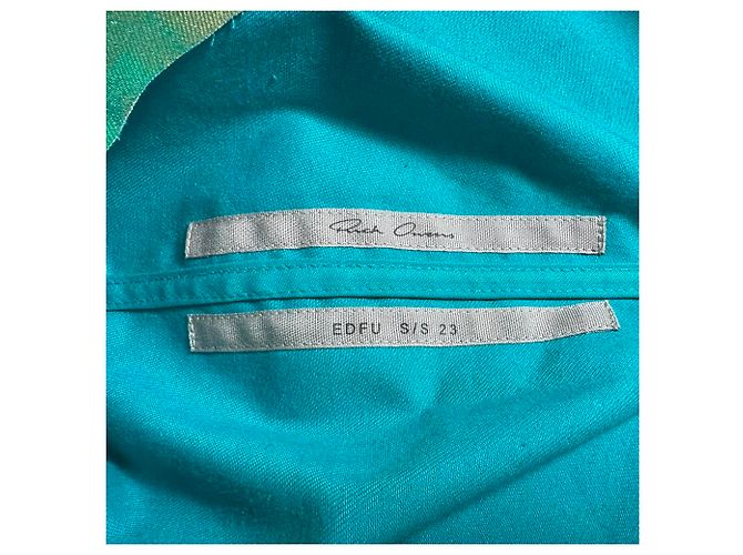 Top asimétrico Athena iridiscente en algodón verde de Rick Owens - vista 4