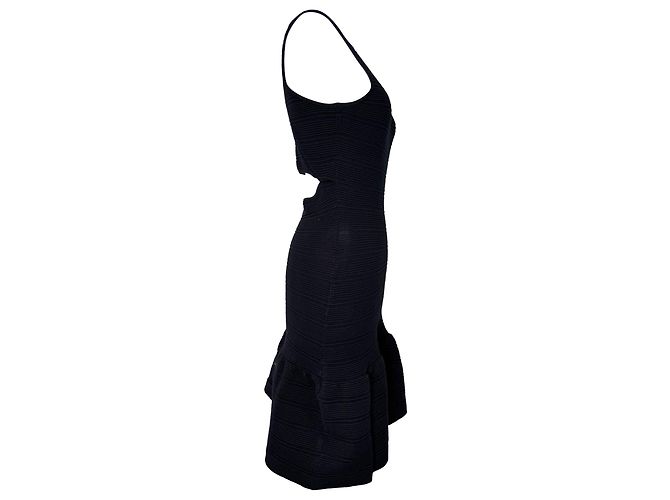 Mini abito a coste con scollo rotondo Sandro in cotone blu navy - vista 2