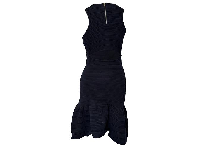 Mini abito a coste con scollo rotondo Sandro in cotone blu navy - vista 6