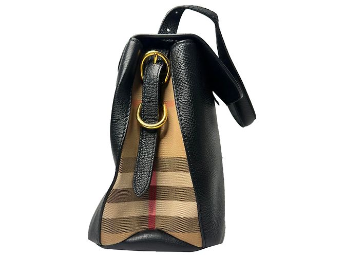 Borsa a tracolla Burberry Medium Camberley in pelle nera Nero - vista 3