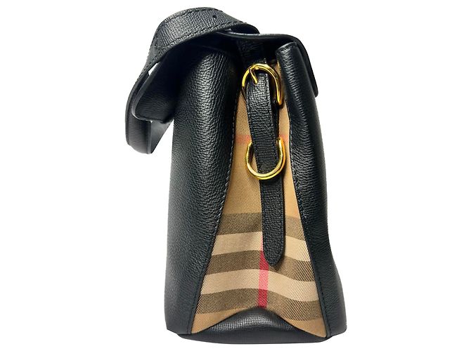 Borsa a tracolla Burberry Medium Camberley in pelle nera Nero - vista 5