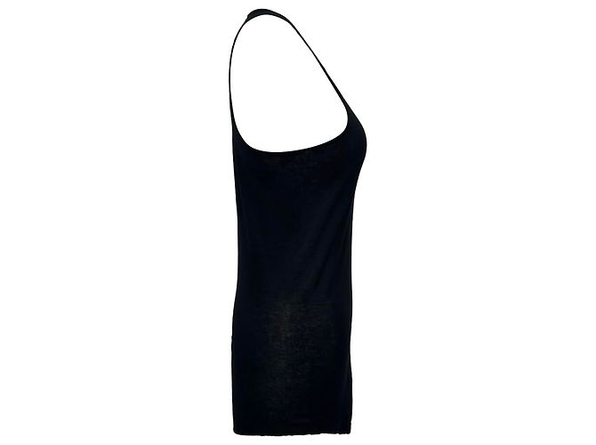 Top sin mangas asimétrico Rick Owens en algodón negro - vista 2