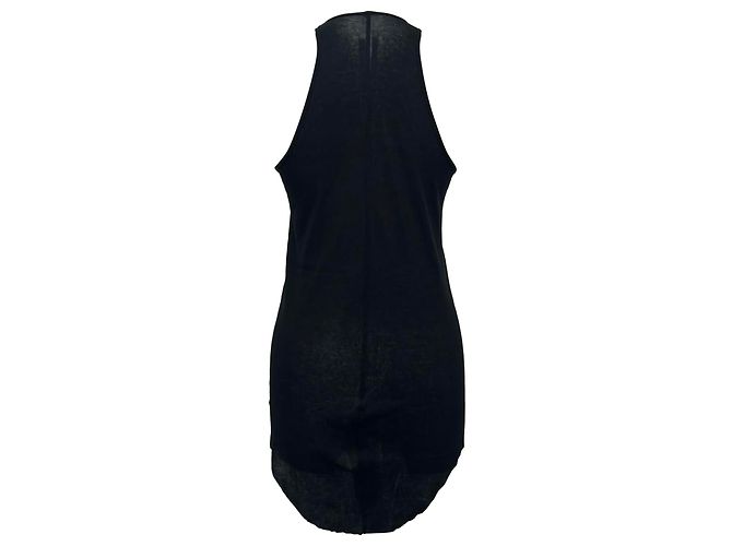 Top sin mangas asimétrico Rick Owens en algodón negro - vista 3