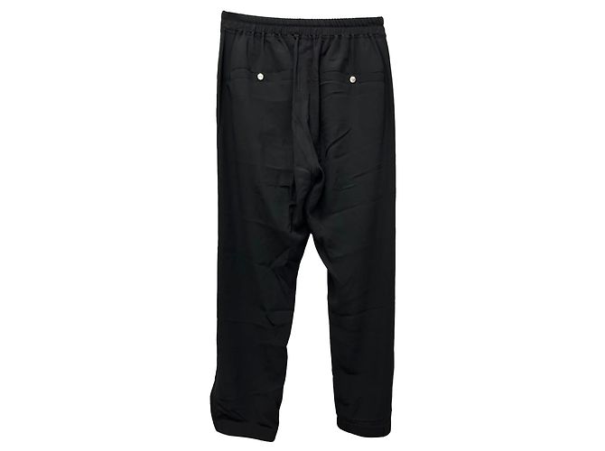 Rick Owens Drawstring Pants in Black Acetate - view 2