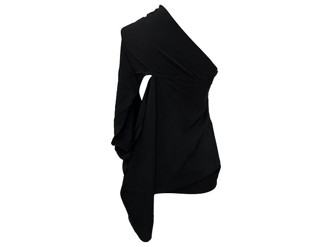 Rick Owens One-Shoulder-Bluse aus schwarzem Acetat - Ansicht 3
