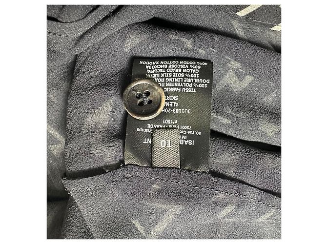 Falda midi plisada asimétrica estampada Isabel Marant Alena en gasa negra Impresión de pitón - vista 5