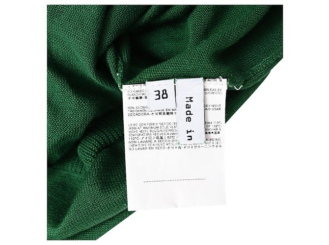 Balenciaga Bluse mit Wasserfallkragen aus grüner Viskose - Ansicht 6