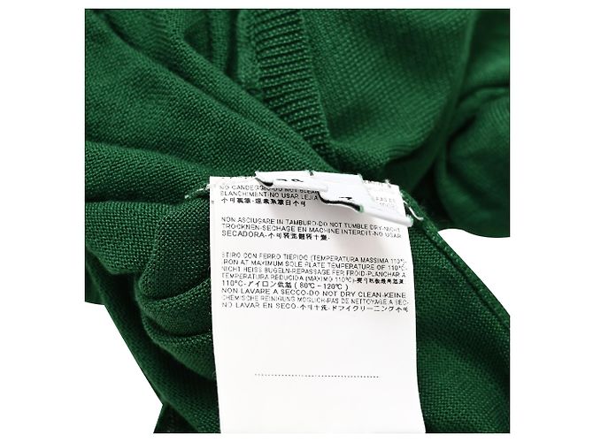 Balenciaga Bluse mit Wasserfallkragen aus grüner Viskose - Ansicht 8