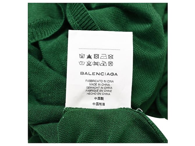 Balenciaga Bluse mit Wasserfallkragen aus grüner Viskose - Ansicht 9
