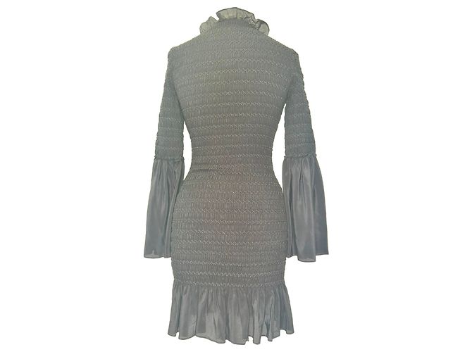 Stella Mc Cartney Mini abito arricciato Stella McCartney in seta blu navy Blu chiaro - vista 3