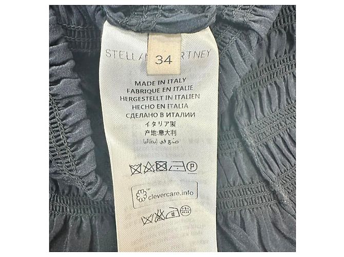 Stella Mc Cartney Mini abito arricciato Stella McCartney in seta blu navy Blu chiaro - vista 6