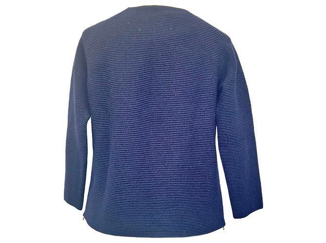 Suéter de malha boxy Chloé em lã azul marinho - vista 3