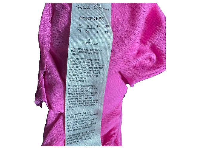 Top de tirantes asimétrico Rick Owens en algodón rosa - vista 6