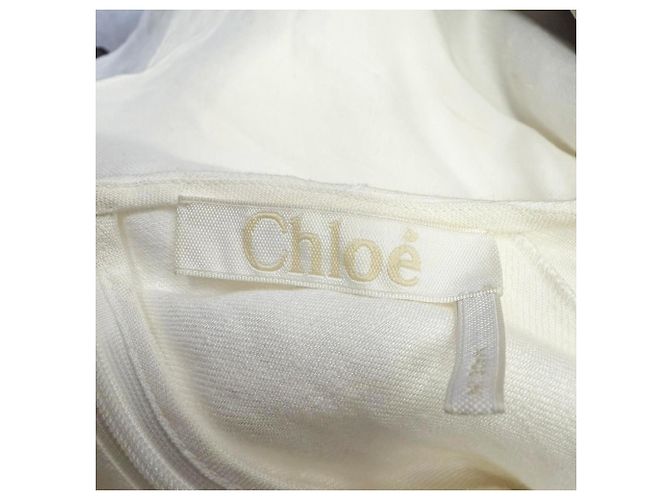 Camicetta con volant Chloé in lino bianco - vista 7