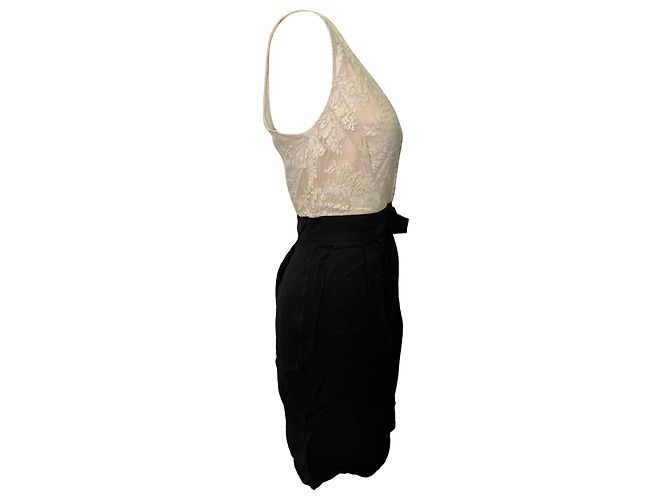 Sandro Mini-Kleid mit Spitzendetails aus weißer Viskose - Ansicht 2