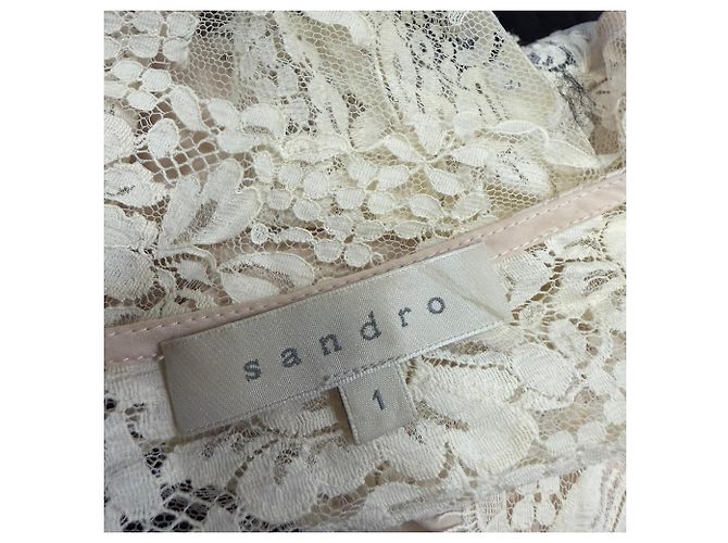 Sandro Mini-Kleid mit Spitzendetails aus weißer Viskose - Ansicht 4