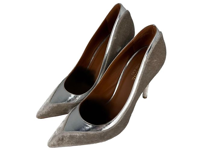 Autre Marque Malone Souliers Pointed Pumps aus silbernem Samt Metallisch - Ansicht 9