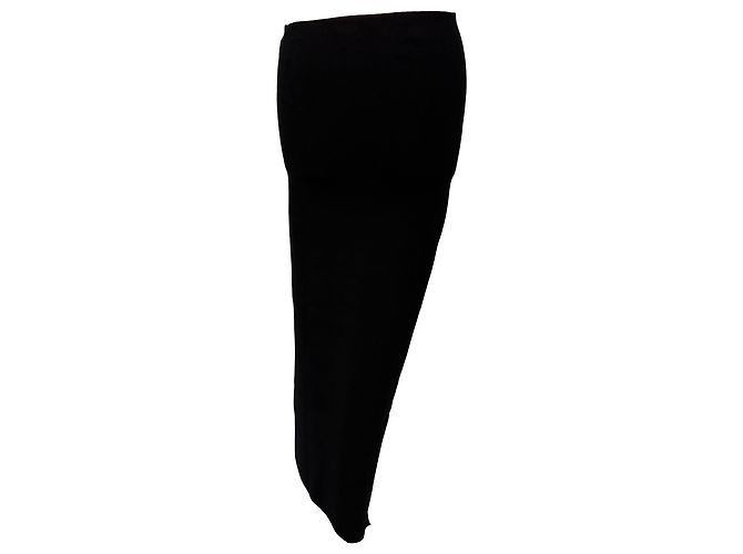 Falda midi asimétrica drapeada Rick Owens en viscosa negra Negro - vista 4