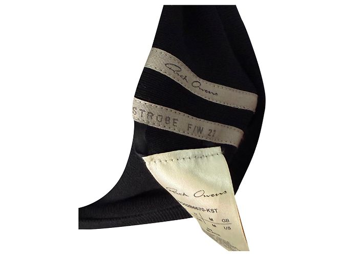 Falda midi asimétrica drapeada Rick Owens en viscosa negra Negro - vista 9