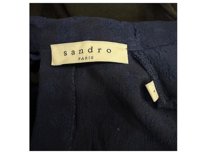 Sandro Mini-Kleid mit Colorblock-Muster aus blauer Viskose - Ansicht 4