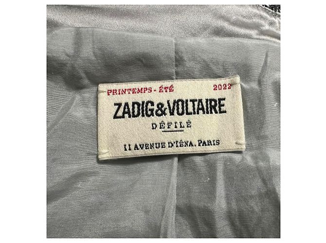 Zadig & Voltaire Vivi Sequin Jacket in Silver Polyester Silvery Metallic - view 4