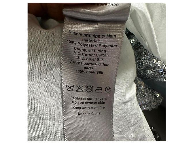 Zadig & Voltaire Vivi Sequin Jacket in Silver Polyester Silvery Metallic - view 6