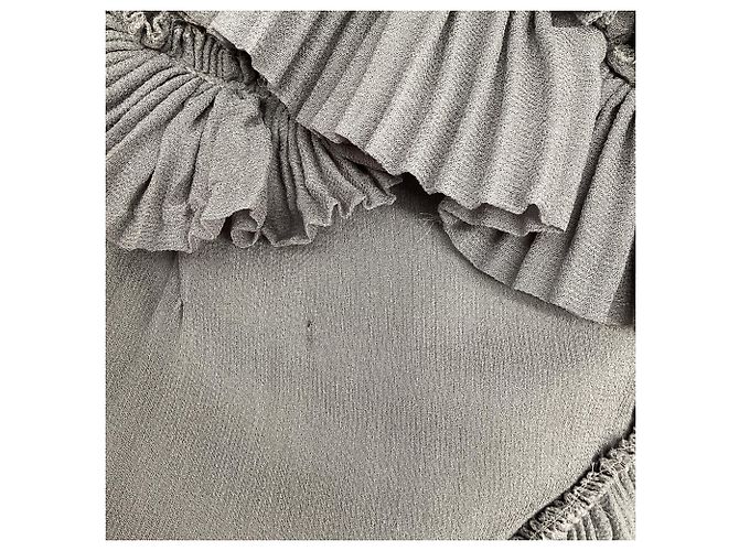 Mini abito con volant Burberry in seta grigia Grigio - vista 5