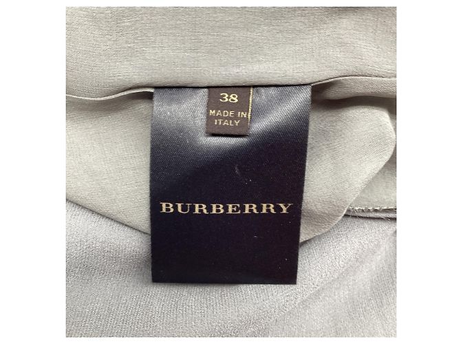 Mini abito con volant Burberry in seta grigia Grigio - vista 7