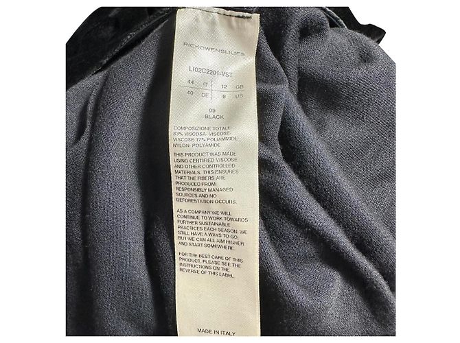 Top Em Oversized in velluto nero Rick Owens - vista 6