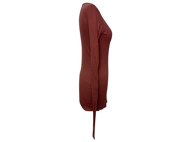 Rick Owens Rippstrick-Top aus roter Viskose - Ansicht 2