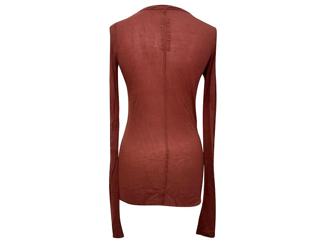 Rick Owens Rippstrick-Top aus roter Viskose - Ansicht 3