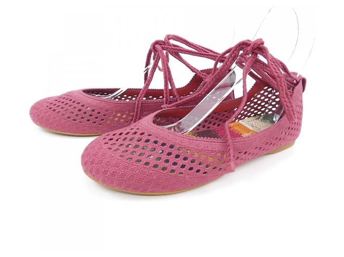 Christian Dior DIOR POEME Scarpe basse in cotone mesh Rosso - vista 3