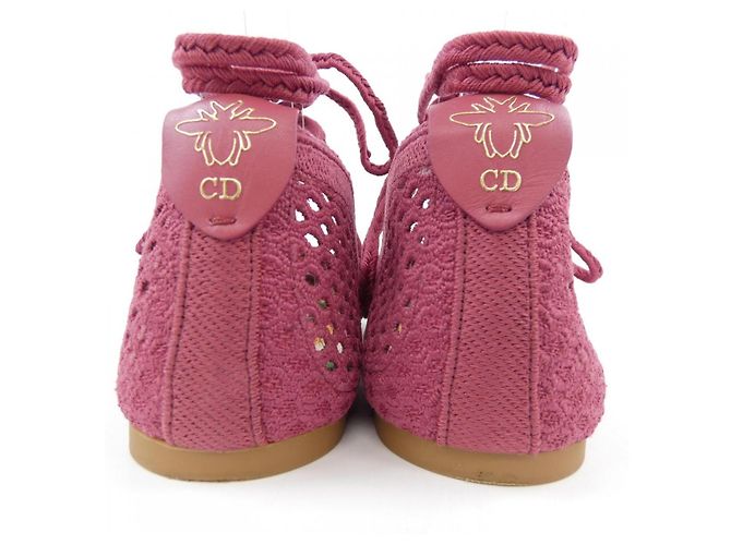 Christian Dior DIOR POEME Scarpe basse in cotone mesh Rosso - vista 5