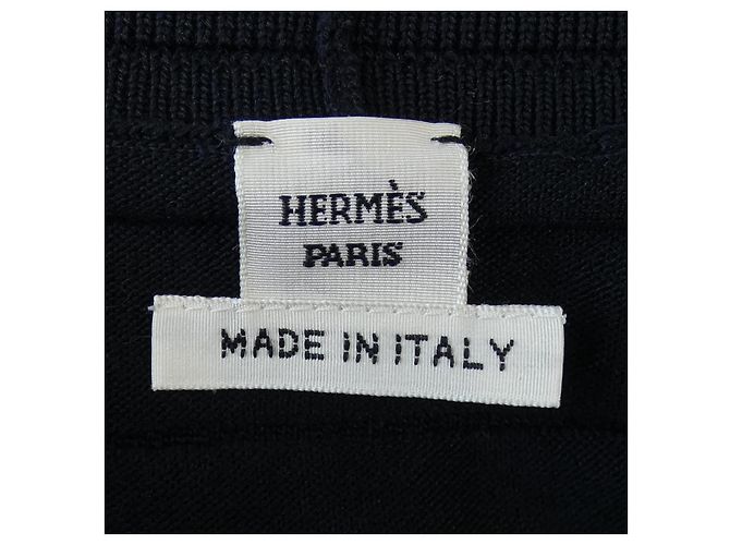 Hermès Chaleco largo de mezcla de seda Hermes Azul Azul marino - vista 4