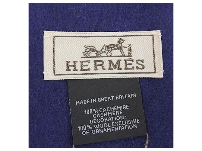 Sciarpa in cashmere IMPRIME HERMES ODYSEE Hermès Blu Blu navy - vista 7