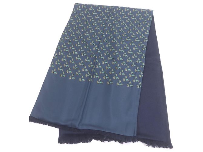 Hermès Seidentuch Pferdeharnisch-Motiv Blau Marineblau - Ansicht 4