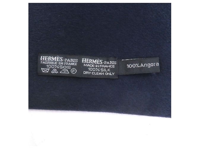 Hermès Seidentuch Pferdeharnisch-Motiv Blau Marineblau - Ansicht 6