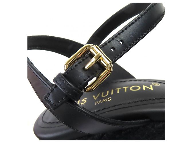 Sandali Espadrilles con Zeppa Louis Vuitton Nero - vista 10