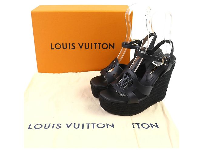 Sandali Espadrilles con Zeppa Louis Vuitton Nero - vista 2