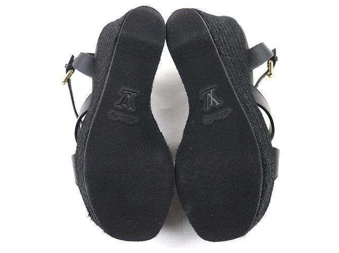 Sandali Espadrilles con Zeppa Louis Vuitton Nero - vista 8