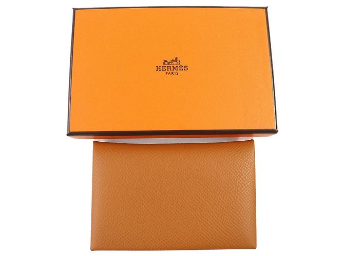 Cartera trifold Hermès Bearn Epsom Dorado - vista 2