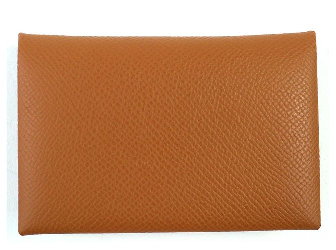 Cartera trifold Hermès Bearn Epsom Dorado - vista 3