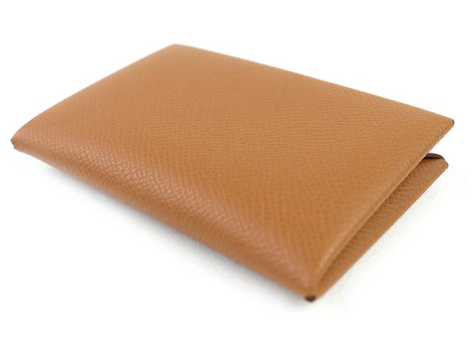 Cartera trifold Hermès Bearn Epsom Dorado - vista 4