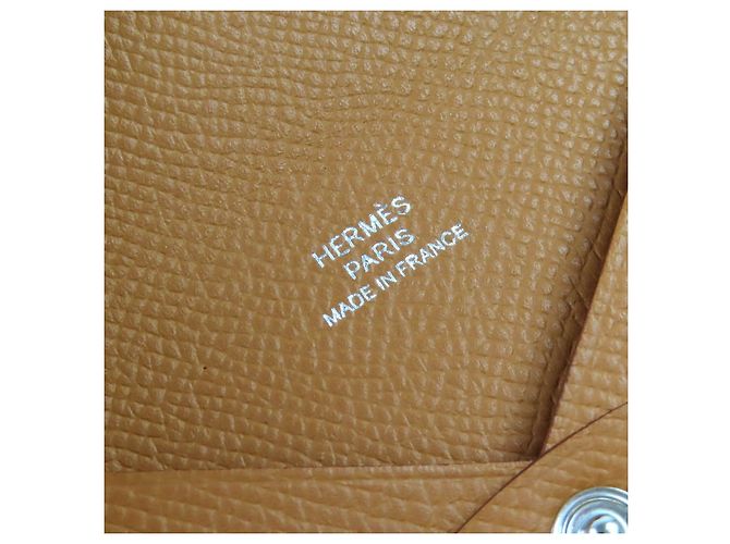 Cartera trifold Hermès Bearn Epsom Dorado - vista 7