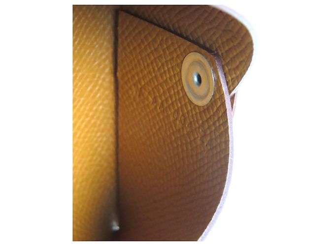 Cartera trifold Hermès Bearn Epsom Dorado - vista 8